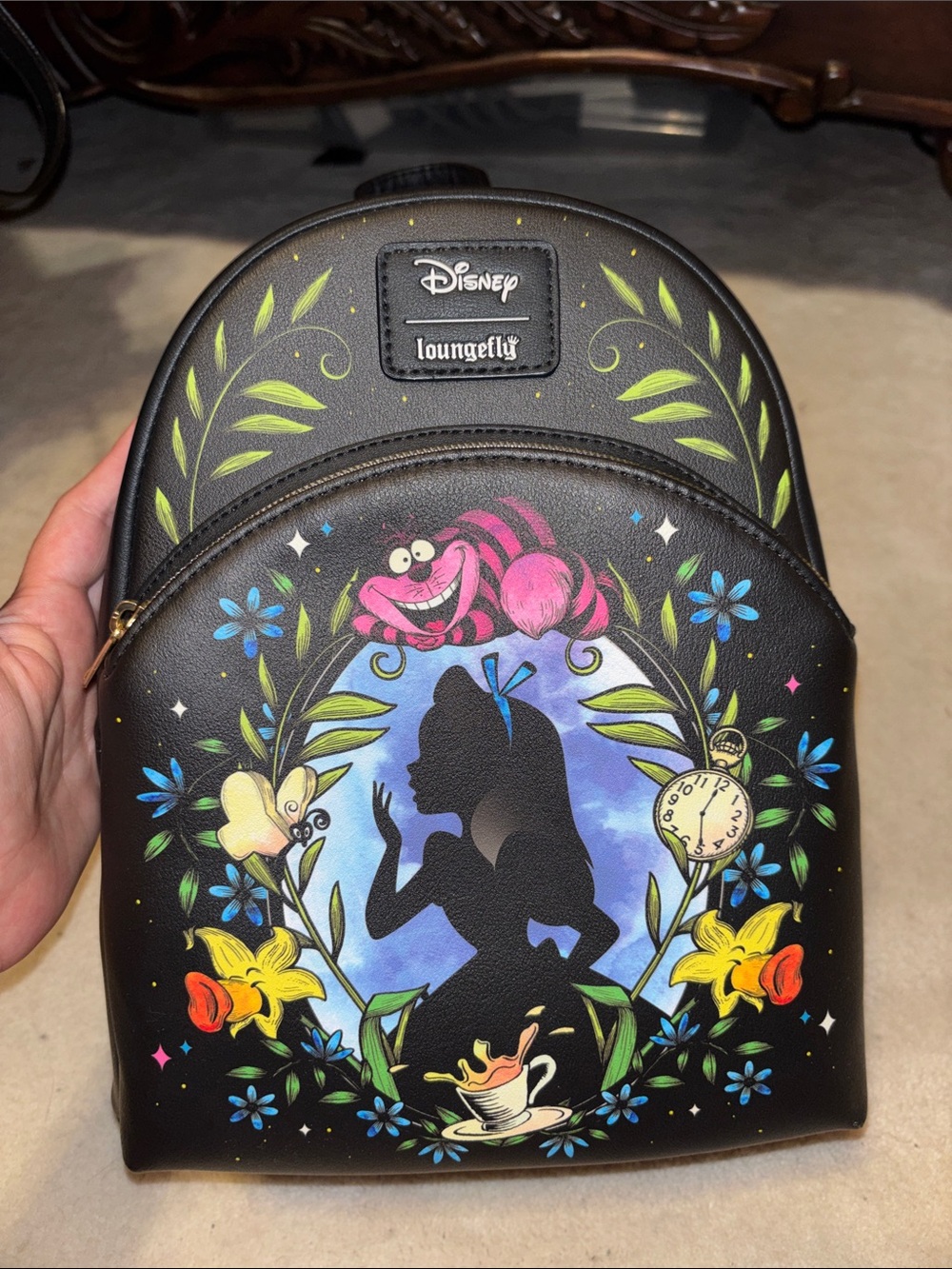 Disney x Loungefly Alice in Wonderland Black Mini Backpack